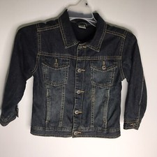 Gymboree Kids XS Denim Blue Jean Jacket Trucker Dark Wash