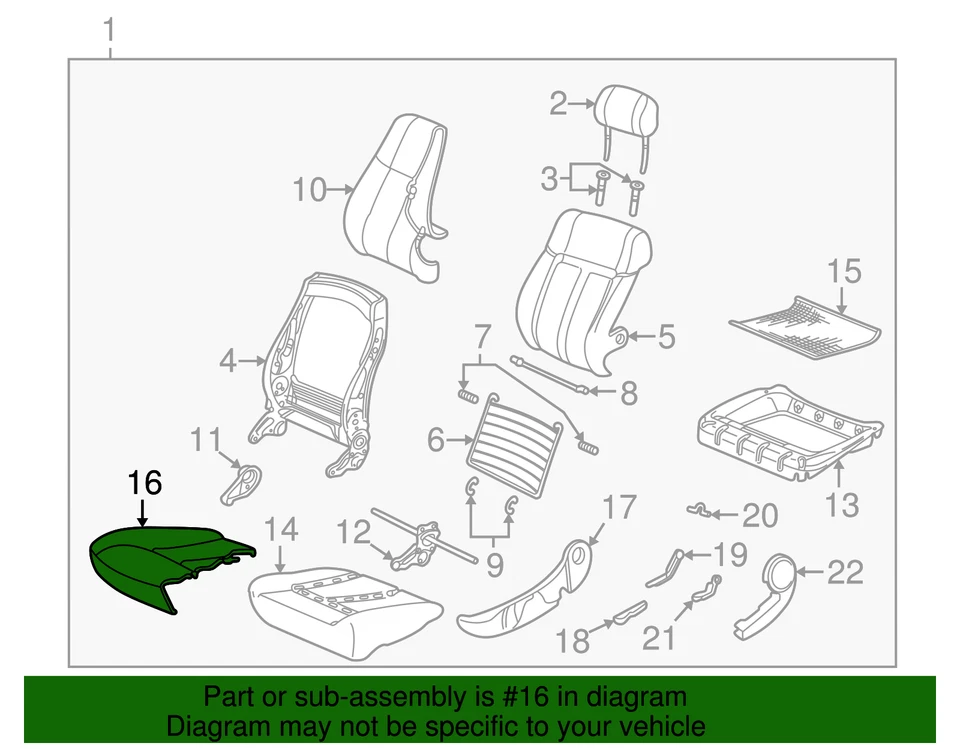 Conjunto de funda original GM P/cojín de asiento *ébano 22708663 Foto 2 de 2