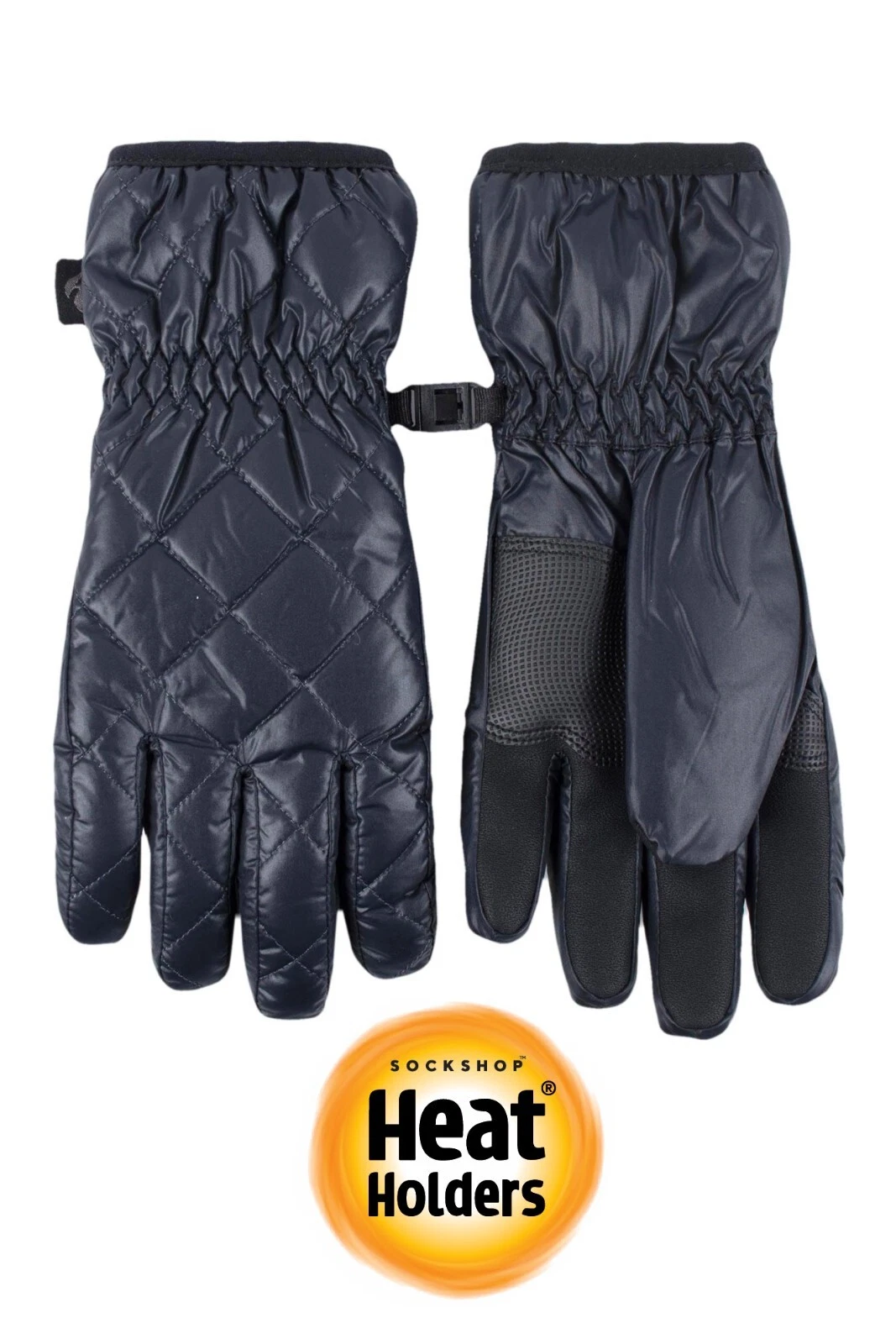 Womens Thermal Gloves Black Quilted Heat Holders "Bryce" Winter S/M & M/L 1 Pair