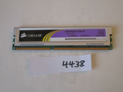 Corsair CM3X2G1333C9 2Gb PC3-10600 1333Mhz DDR3 Desktop Memory RAM (4438) - Bild 1 von 2