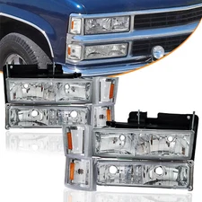 For 1994-1998 Chevy Silverado C10 C/K 1500 2500 3500 Headlights & Bumper Lamps