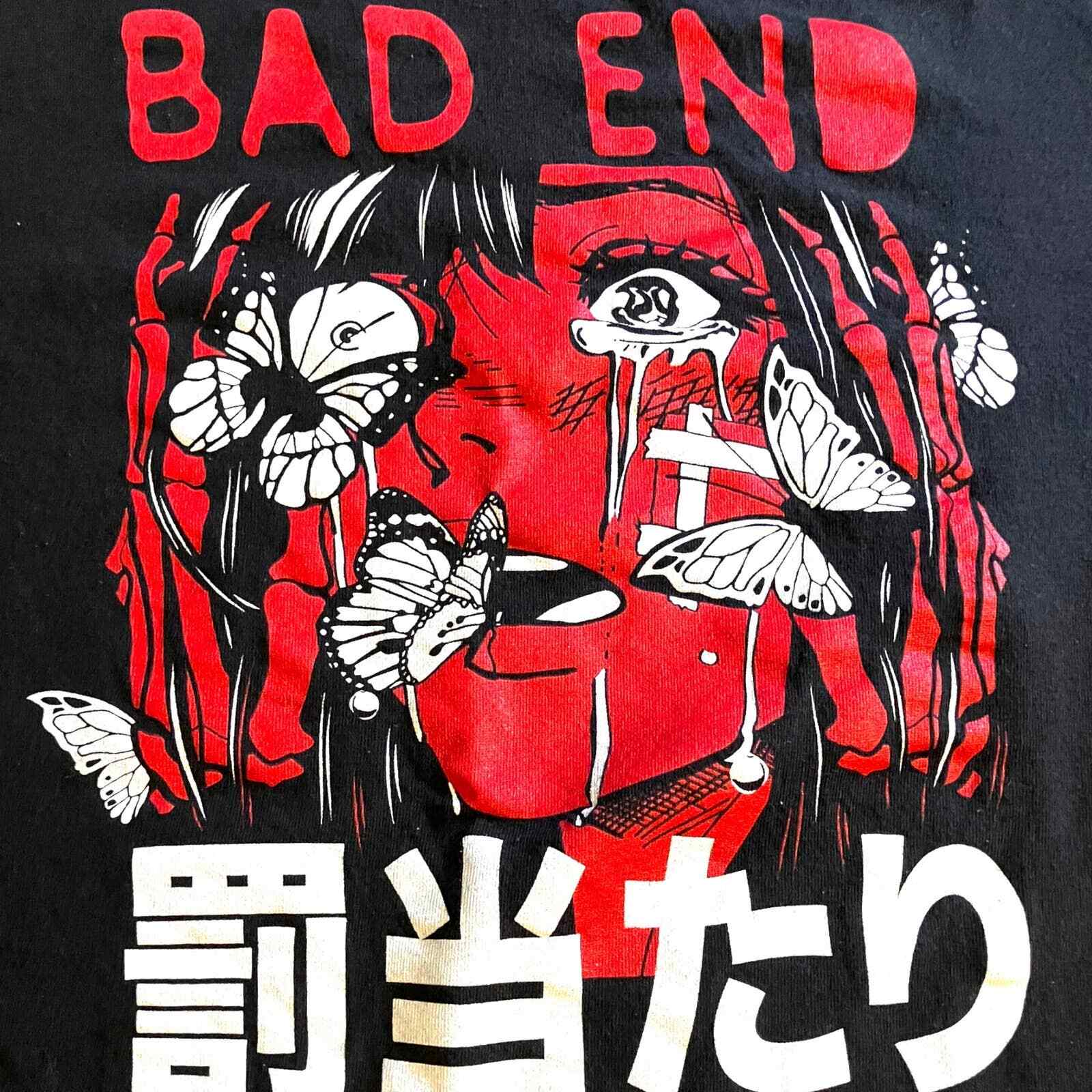 Spencers Bad End T Shirt Adult Mens Large L Black Anime Short Sleeve Kanji H5 eBay