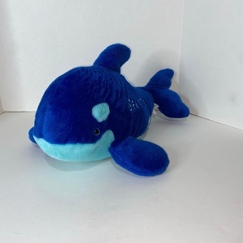 Peluche Sea Shamu World Killer Whale blu peluche oceano lungo 16" SeaWorld - Foto 4 di 8