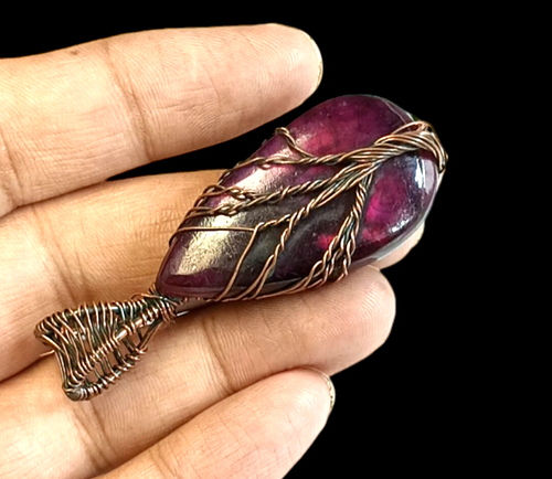 Tree Labradorite Pendant Copper Wire Wrapped Pendant Handmade Copper Jewelry - Picture 4 of 5