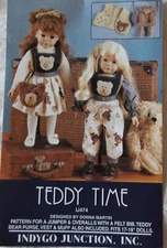 TEDDY TIME doll clothes 17 18 19 inch COMPLETE sewing pattern Indygo Junction 