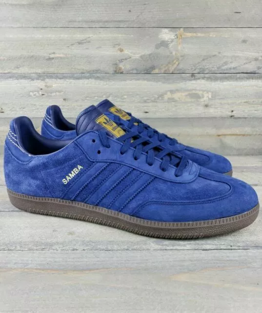 adidas Originals SAMBA Dark Blue Navy Royal GOLD CQ2089 9 Shoes | eBay