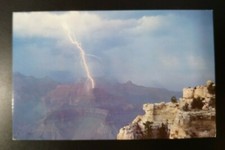GRAND CANYON NATIONAL PARK Storm Lightning Arizona Postcard 