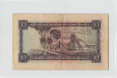 SOUTH AFRICA 10 Pounds 1957 (6.11.57), P-98 English Top, D3 836219