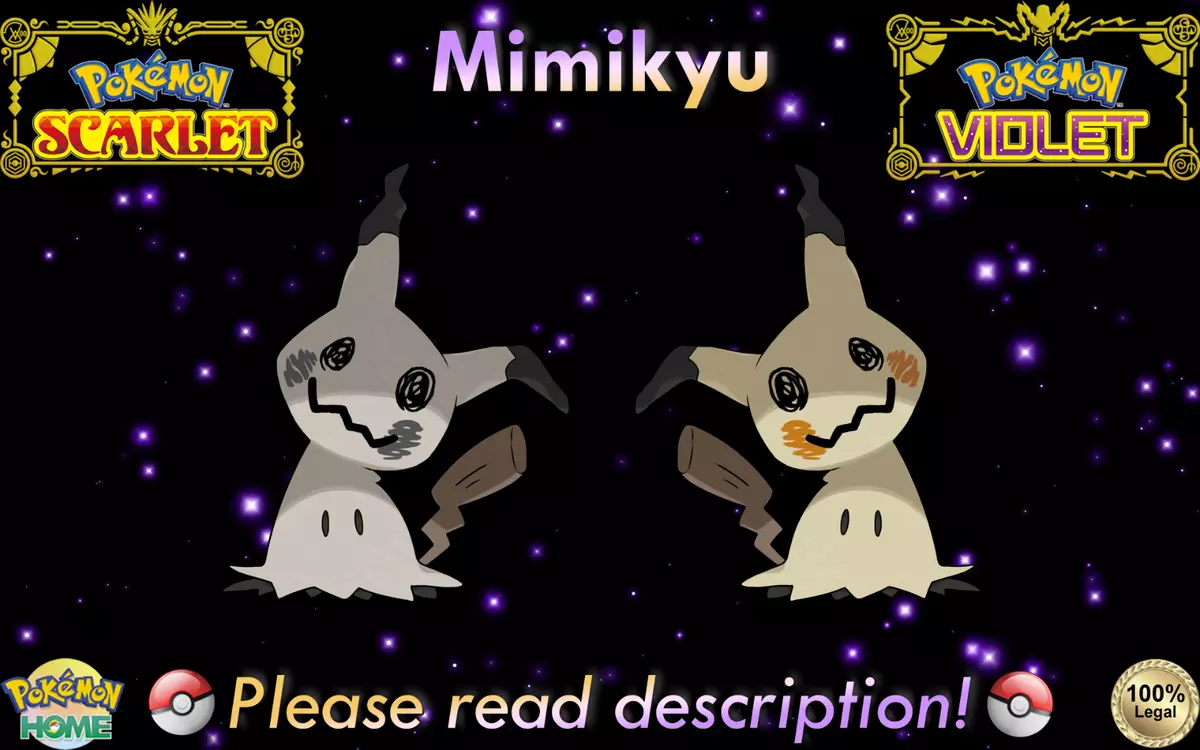 🌟Mimikyu Shiny - Non Shiny Best Stats Pokemon Scarlet and Violet Home🌟