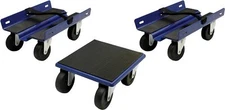Snowmobile Dolly Roller System Strong Sturdy Steel Swivel Caster 2.5" Wheel Blue
