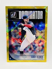 Corey Kluber 2018 Donruss Baseball Dominator Gold Foil /99 D6 Cleveland