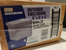 Hubbell Wiegmann Outdoor Enclosure 6x6x4 NEMA 1 Screw Cover Junction/Pull Box
