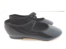 Capezio Tele Tone Tap Dance Girls Shoes Faux Patent Leather - Size 12.5 W
