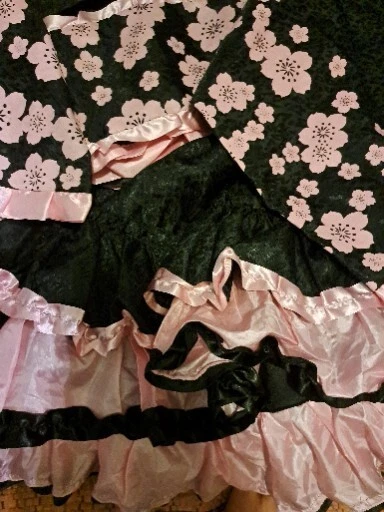 Гейша девочка азиатский японский черный розовый карнавальный юбка сексуальный костюм для взрослых 2XL - Изображение 2 из 4