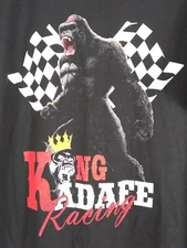 Hanes T-Shirt Men's XL King Kadafe Racing Crown/Flag Soft Heavy Black Cotton EUC