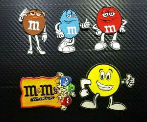 M M M M Candy Chocolate Peanut Cartoon Kids Embroidered Iron Sew