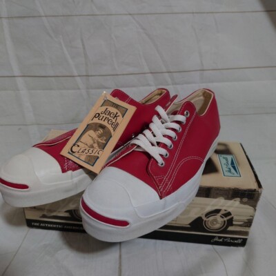 Deadstock Vintage 90s USA Converse Jack Purcell Red Leather Deadstock Vintage 90s USA Converse Jack Purcell Red Leather