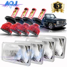 4pcs 4x6 Led Headlights Hilo Beam Fit Chevrolet Monte Carlo Ss 1980-1988 H4