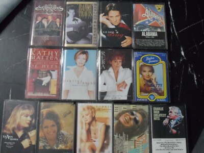 Country Music 13 Cassette Lot Charlie Rich PATTI PAGE Lorrie Morgan BRENDA LEE