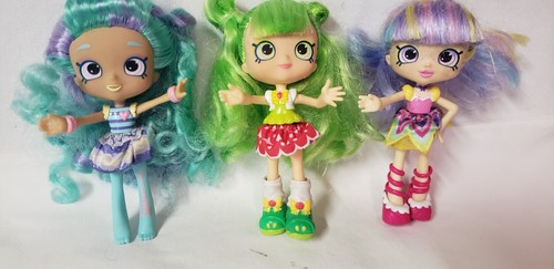 Set Of 3 Shopkins Shoppies Big Eye Dolls