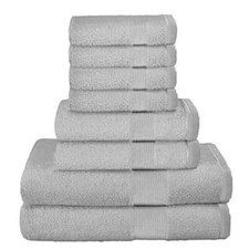 Elvana Home 8 Piece Set 100 Ring Spun Cotton, 2 Bath Towels 27x54, 2 Hand