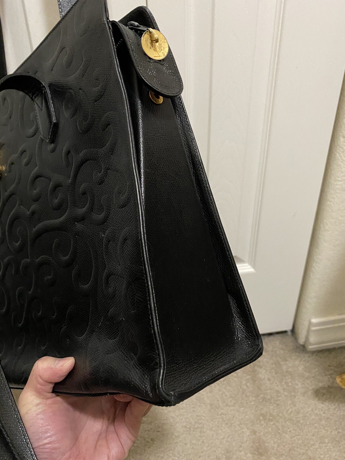 Borsa a tracolla YVES SAINT LAURENT Arabesca nera in pelle YSL