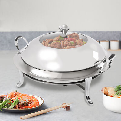 3L/3.17Qt Chafing Dish Buffet Edelstahl Runde Buffet Warmer Lebensmittel-Tablett