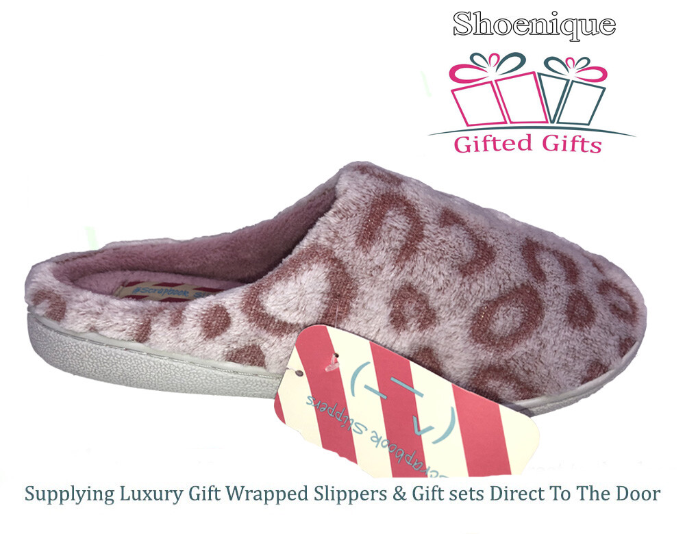 SAOLA Ladies Scrapbook Slippers Casual Slippers 'Leopard Mule' 3 8 Hard None slip Sole