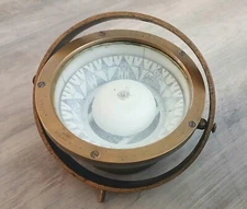 Antique E.S. Ritchie Ship's Compass Circa 1890's, Rare US Naval Compass, Ex Cond
