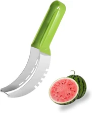 Watermelon Slicer Cutter Knife Server Corer Scoop Stainless Steel Kitchen Tool