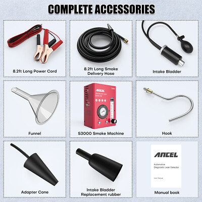 ANCEL S3000 Macchina Del Fumo Per Auto - Rilevatore Perdite EVAP, 12V, Con Manometro E Flussometro, Per Veicoli E Barche - Foto 10