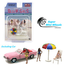 American Diorama 1:64 - Beach Girls Figures - 6pcs Set - Metal