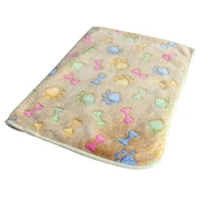 Warm Pet Mat Small Large Paw Print Cat Dog Puppy Fleece Soft Blanket Cushion Pet