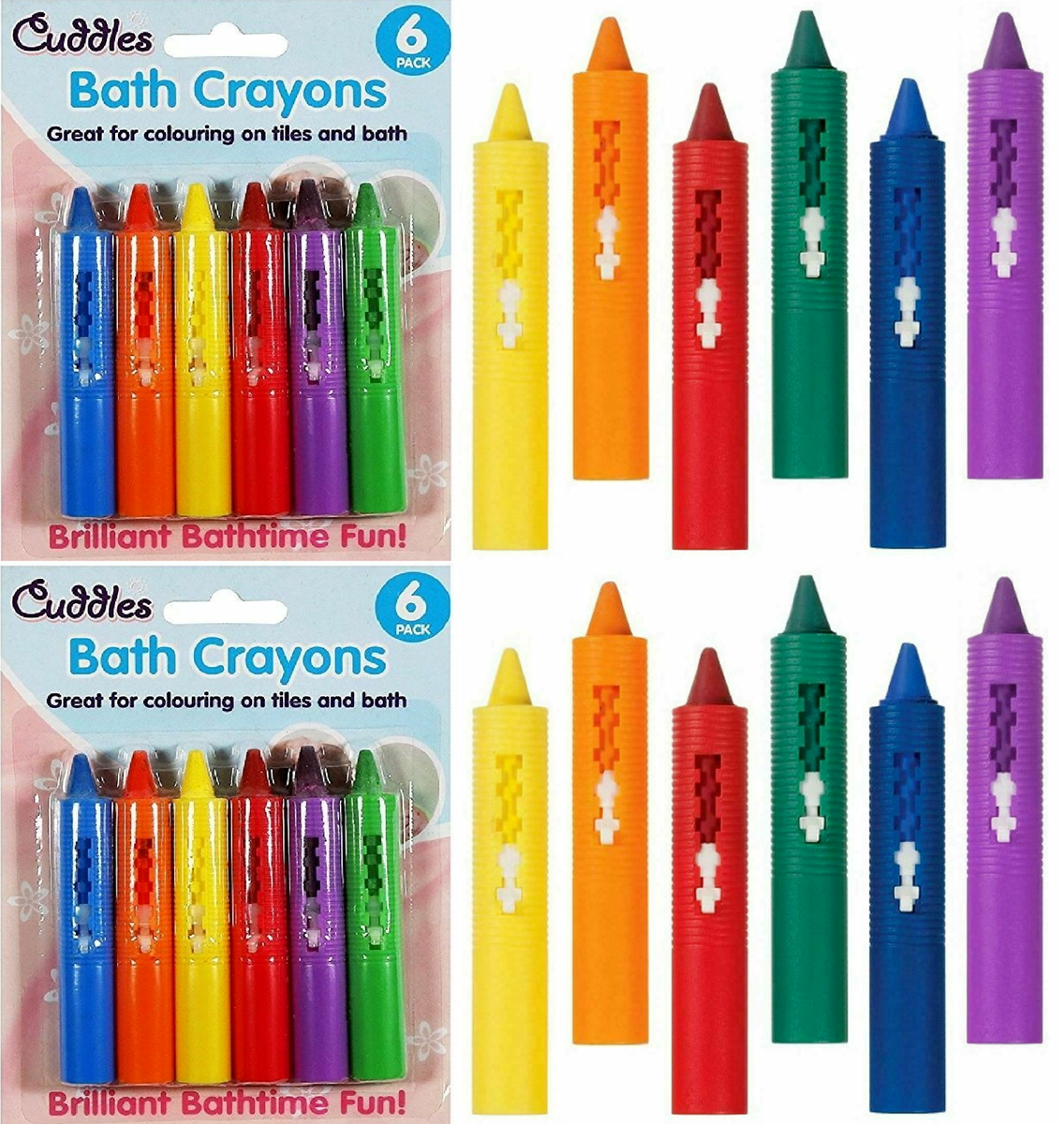 12 Bade-Stifte Für Kinder – Abwaschbar, Für Badewanne & Fliesen, 9 Cm, Bunt
