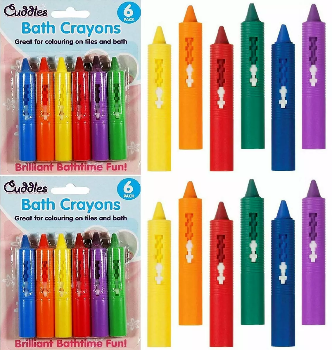 12 x BATH CRAYONS Washable Crayon Kids Baby Bath time Paints Drawing Pens  Toy