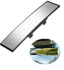 Universal 11.81" Panoramic Clip-On Rear View Mirror, Interior Convex Wide Angle
