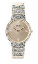 Image of SEKSY Rocks Ladies Watch Rose Gold Case & Brass Bracelet Rose Gold Dial 2745 New