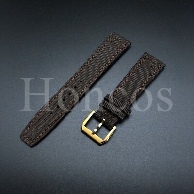 21MM CANVAS LEATHER WATCH BAND STRAP FITS FOR IWC PILOT TOP GUN PORTUGUESE BN GD