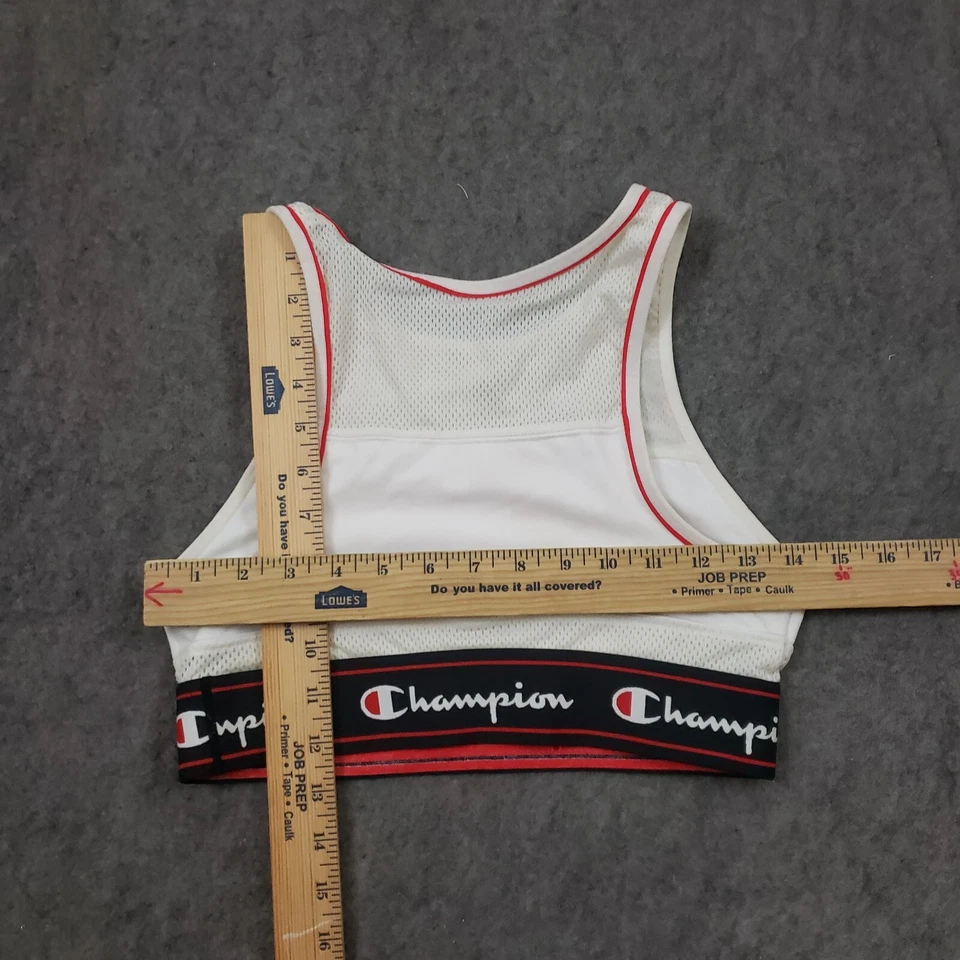Champion Sports Bra Womens Medium White Red Outdoor Workout Spellout Logo Ladies - Image 4 of 4