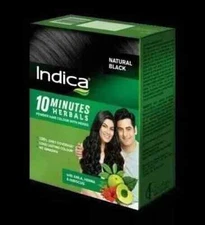 Indica Natural Black Powder Hair Color with Amla Heena & Hibiscus (Pack of 8)