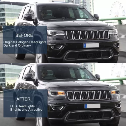 VLAND Paar LED Scheinwerfer für Jeep Grand Cherokee 2014–2022 Blue DRL Start-up - Bild 17 von 18