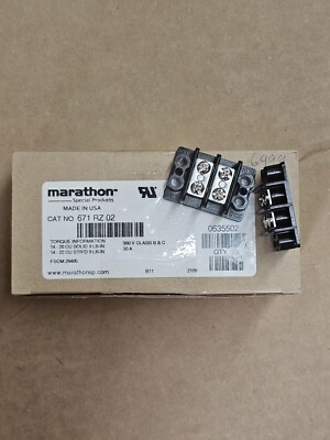 *Box of 25* Marathon Conn Term Strip Barrier Block 2 Poles  Cat 671 RZ 02