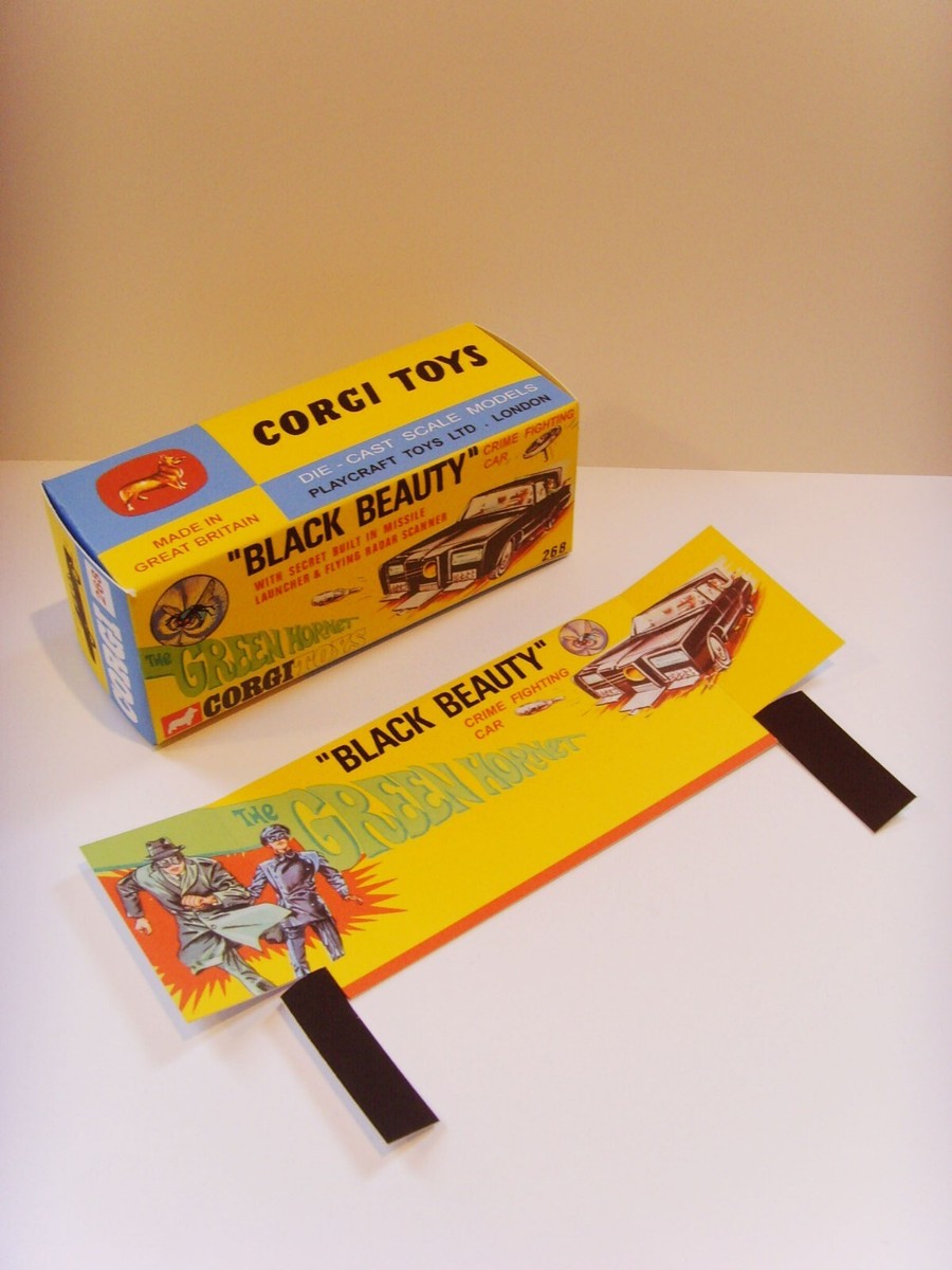 CORGI No.268 - GREEN HORNET - BLACK BEAUTY- Custom box and CORGI No.268 - GREEN HORNET - BLACK BEAUTY- Custom box and