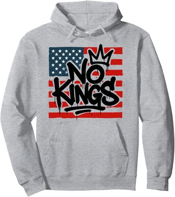 No Kings In America Flag Protest Save Democracy Unisex Hooded Sweatshirt