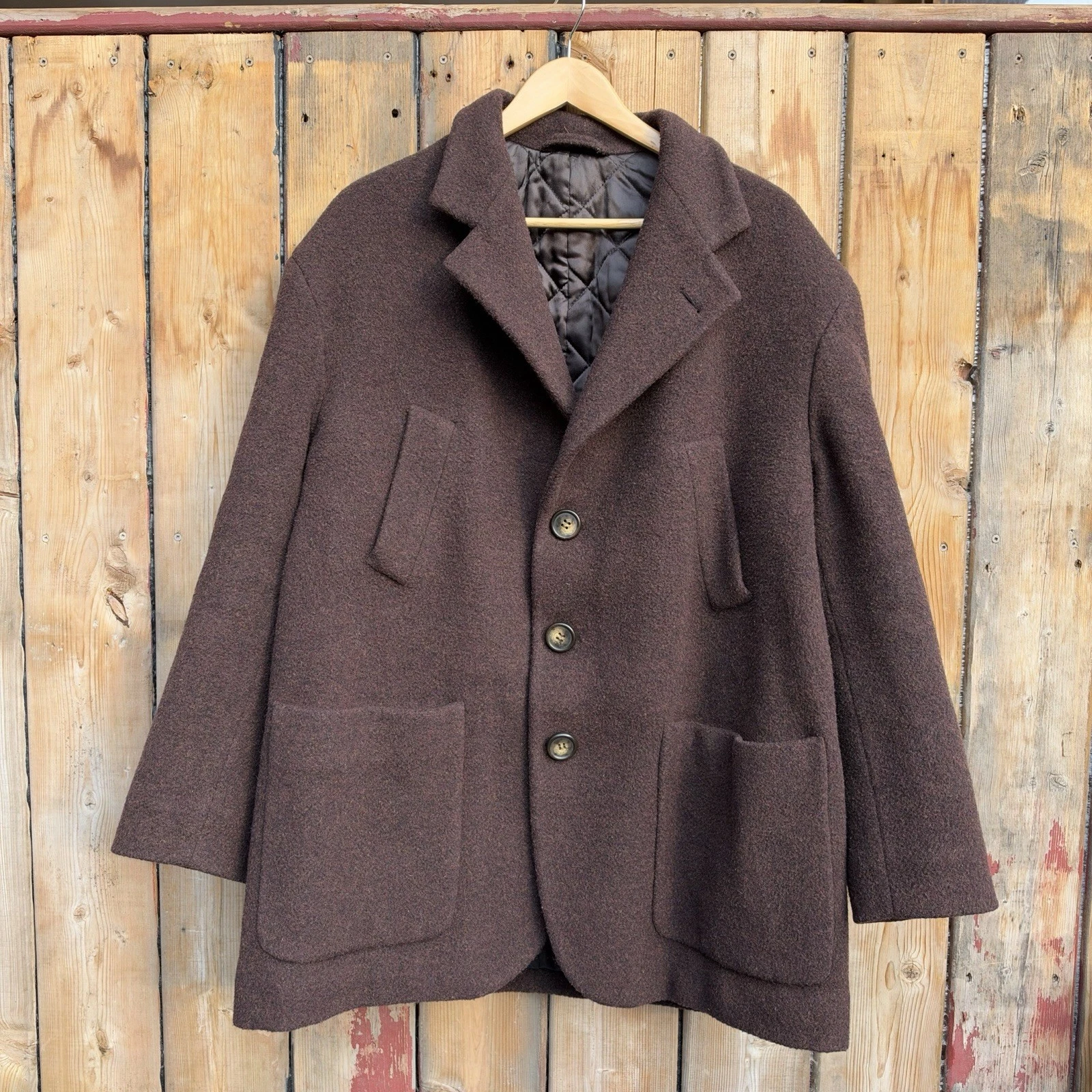 Vintage dolce and Gabbana wool quilted coat - product detail image 1