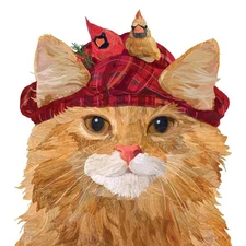 Paperproducts Cocktail Napkins 20 Count Winter Cats With Knit Hats, Amanda