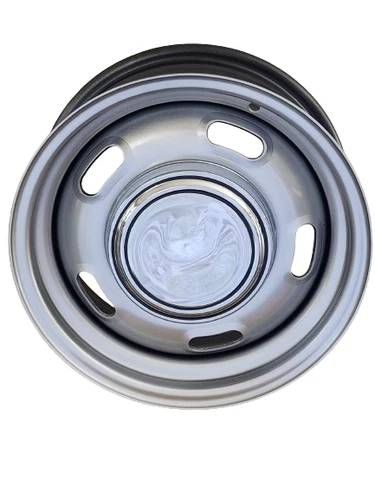Extreme Classic Muscle 5 Slot Steel Wheel 14x5" 5/114.3 6P Silver 62cb - Picture 2 of 6