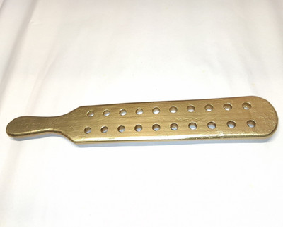 (New) Spanking Paddle w/ Air Flow Holes 18'' X 3'' X 1/2'', Gold W/ Acrylic Finish