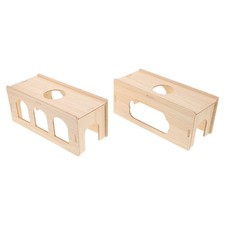  2 Pcs Wooden Tunnel for Rabbits Hamster Exploring Toys Guinea Pig