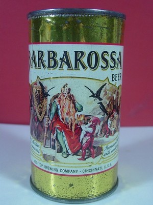 BARBAROSSA BEER - Red Top - Cincinnati, Ohio - KING GAMBRINUS - FLAT TOP CAN